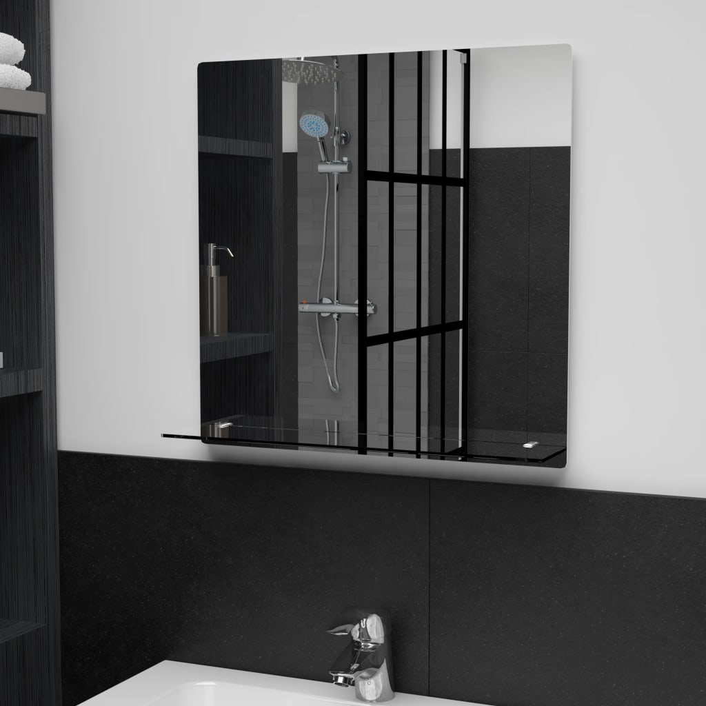 Wandspiegel Met Schap 50X50 Cm Gehard Glas 1 50 x 50 cm Rechthoekig