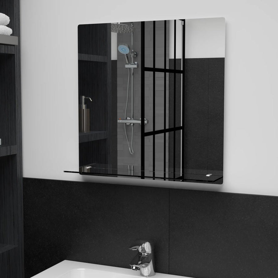 Wandspiegel Met Schap 50X50 Cm Gehard Glas 1 50 x 50 cm Rechthoekig