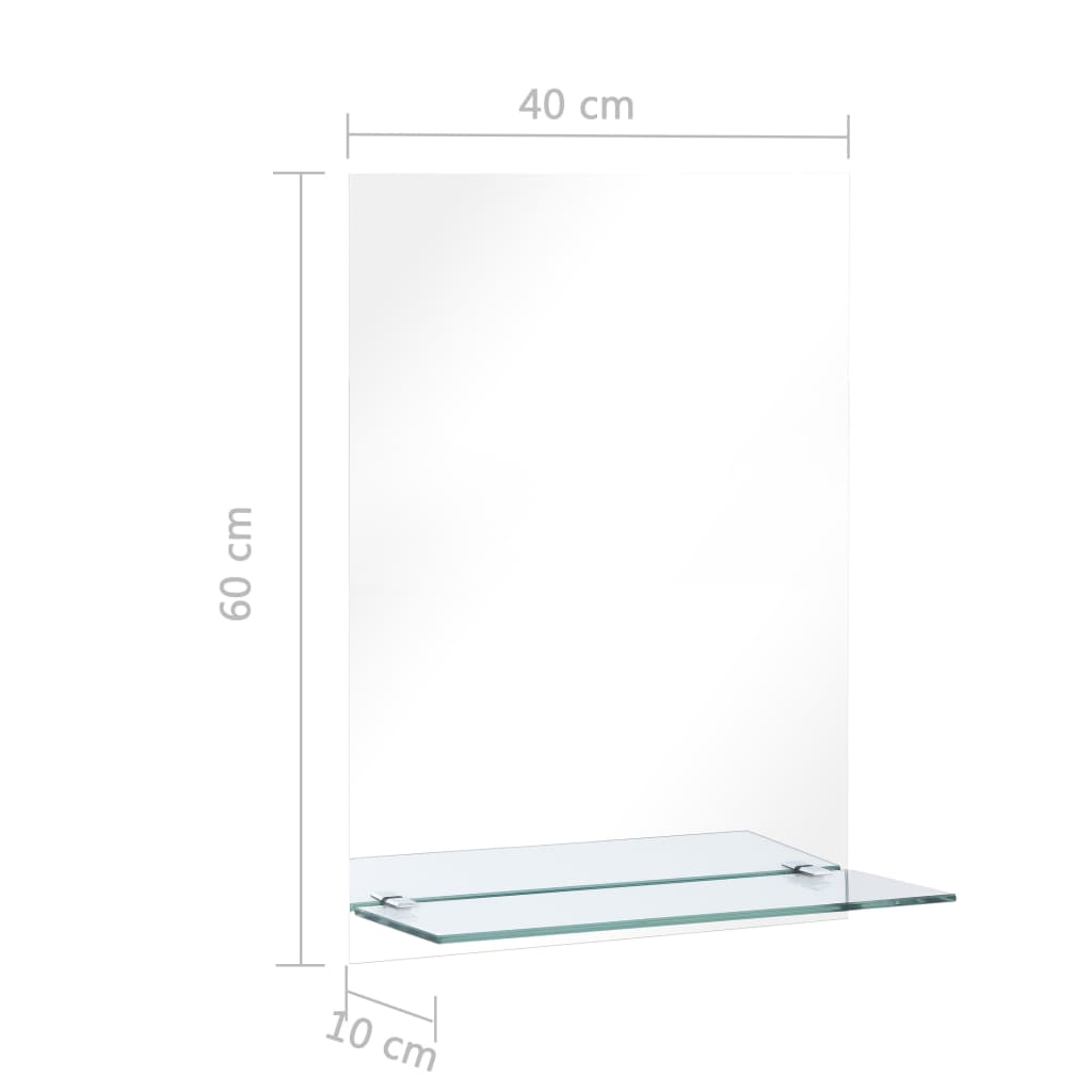 Wandspiegel Met Schap 40X60 Cm Gehard Glas 1 40 x 60 cm Rechthoekig
