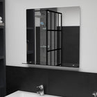 Wall mirror with shelf 60x60 cm tempered glass