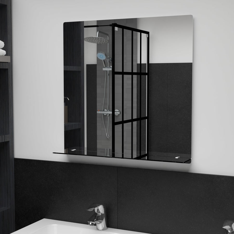 Wandspiegel Met Schap Gehard Glas 60 x 60 cm Rechthoekig