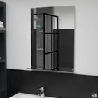 Wall mirror with shelf 50x70 cm tempered glass