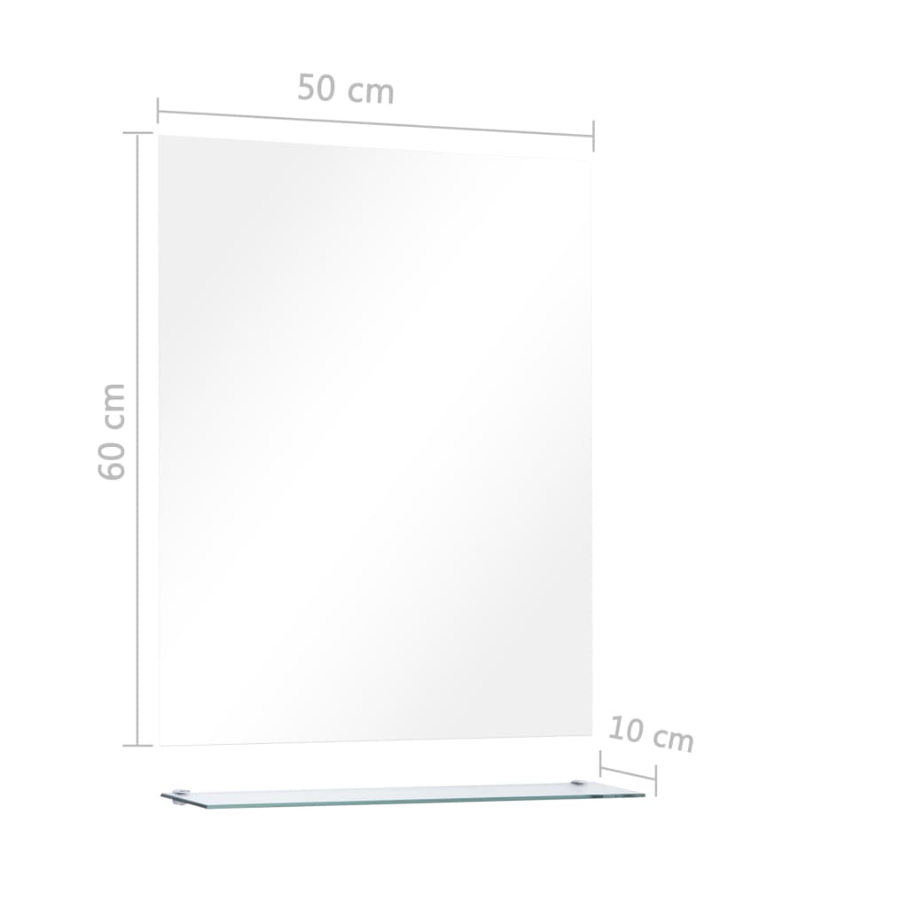 Wandspiegel Met Schap 50X60 Cm Gehard Glas 1 50 x 60 cm (1 schap)