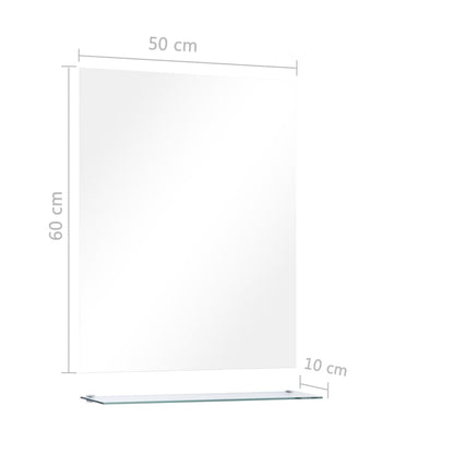 Wandspiegel Met Schap 50X60 Cm Gehard Glas 1 50 x 60 cm (1 schap)