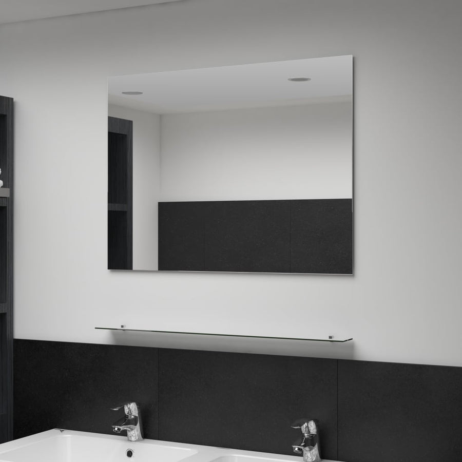 Wandspiegel Met Schap 80X60 Cm Gehard Glas 1 80 x 60 cm (1 schap)