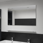 Wall mirror with shelf 100x60 cm tempered glass
