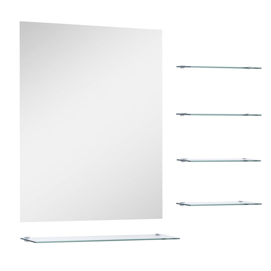Wandspiegel Met 5 Schappen 50X60 Cm Zilverkleurig