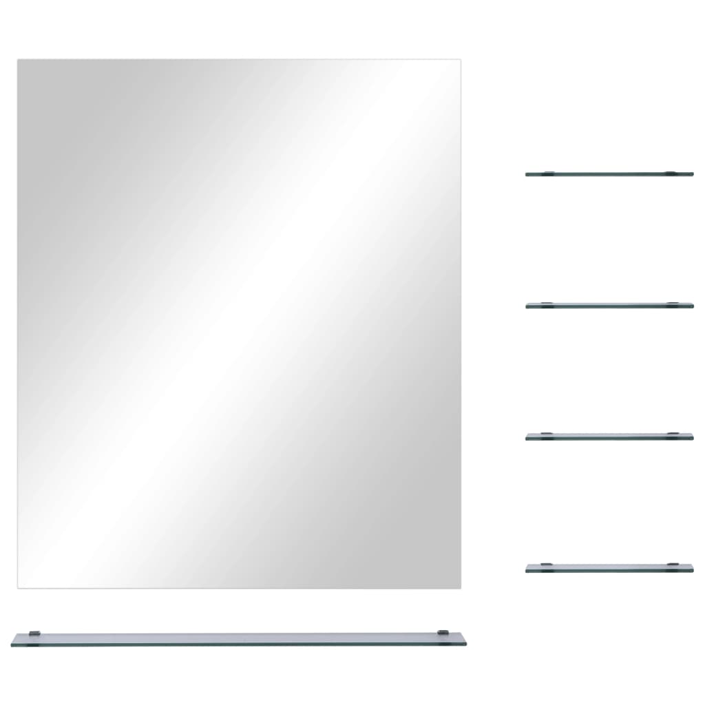 Wandspiegel Met 5 Schappen 50X60 Cm Zilverkleurig