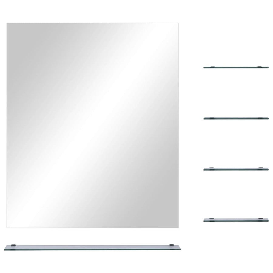 Wandspiegel Met 5 Schappen 50X60 Cm Zilverkleurig