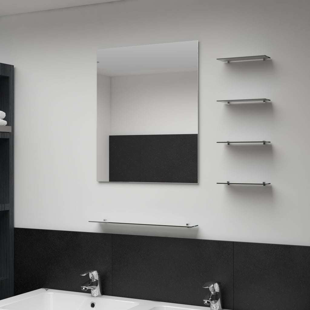 Wandspiegel Met 5 Schappen 50X60 Cm Zilverkleurig