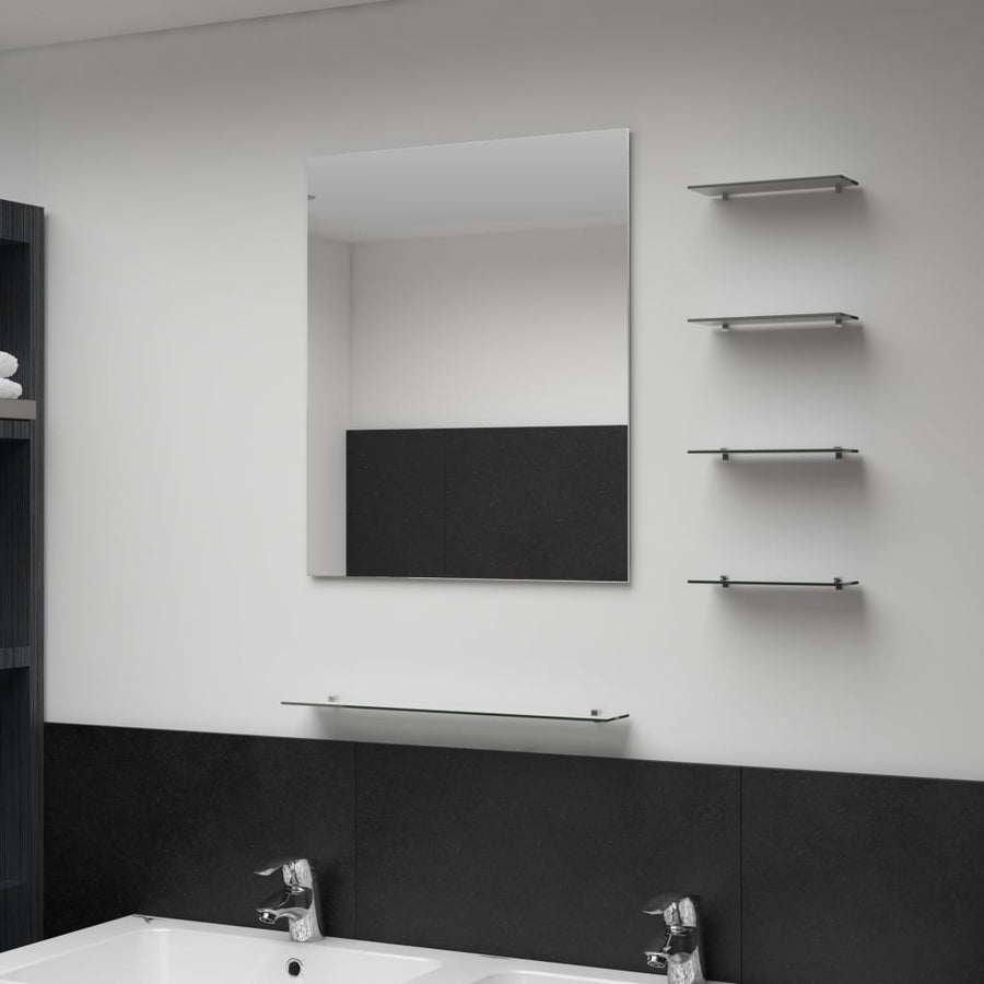 Wandspiegel Met 5 Schappen 50X60 Cm Zilverkleurig