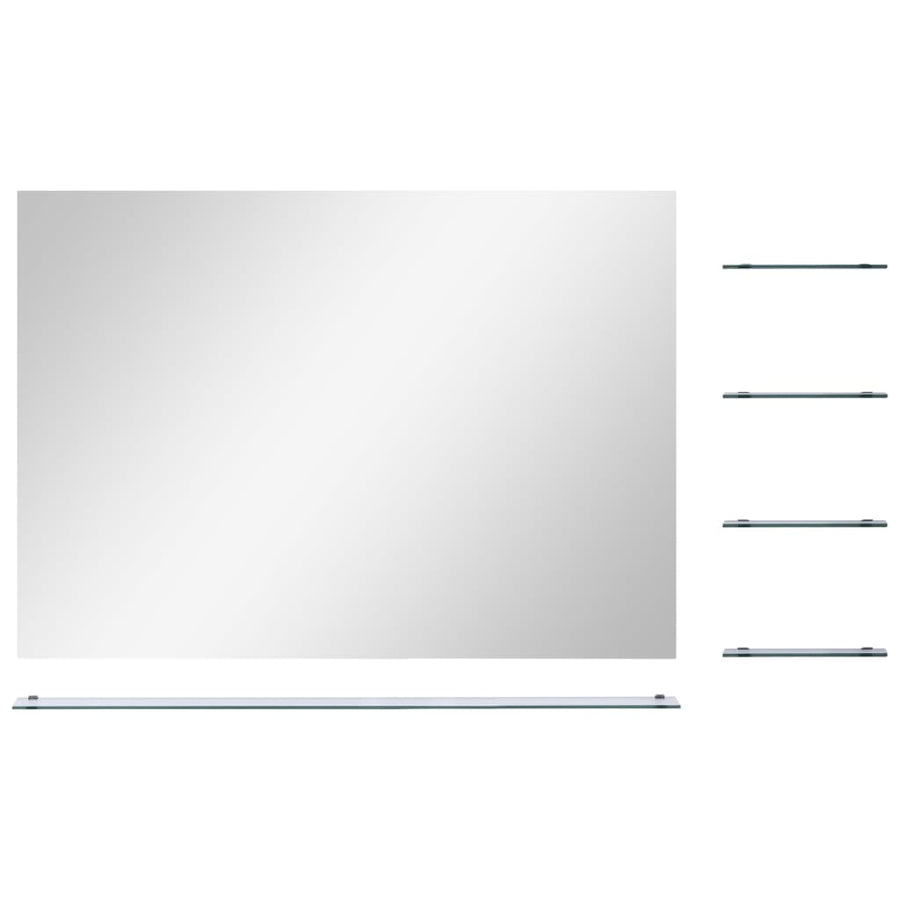 Wandspiegel Met 5 Schappen 80X60 Cm Zilverkleurig 1