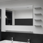 Wandspiegel met 5 schappen 100x60 cm zilver