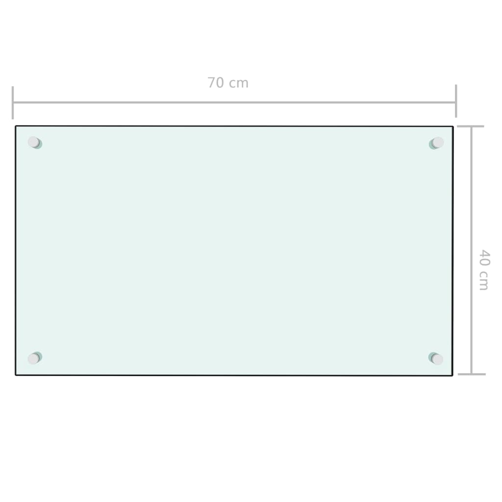 Spatscherm Keuken Gehard Glas 70 x 40 cm Wit