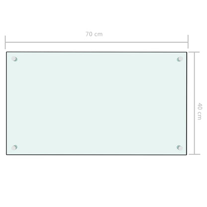 Spatscherm Keuken Gehard Glas 70 x 40 cm Wit