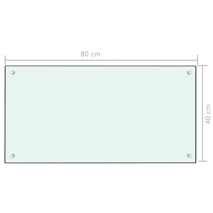Spatscherm Keuken Gehard Glas 80 x 40 cm Wit