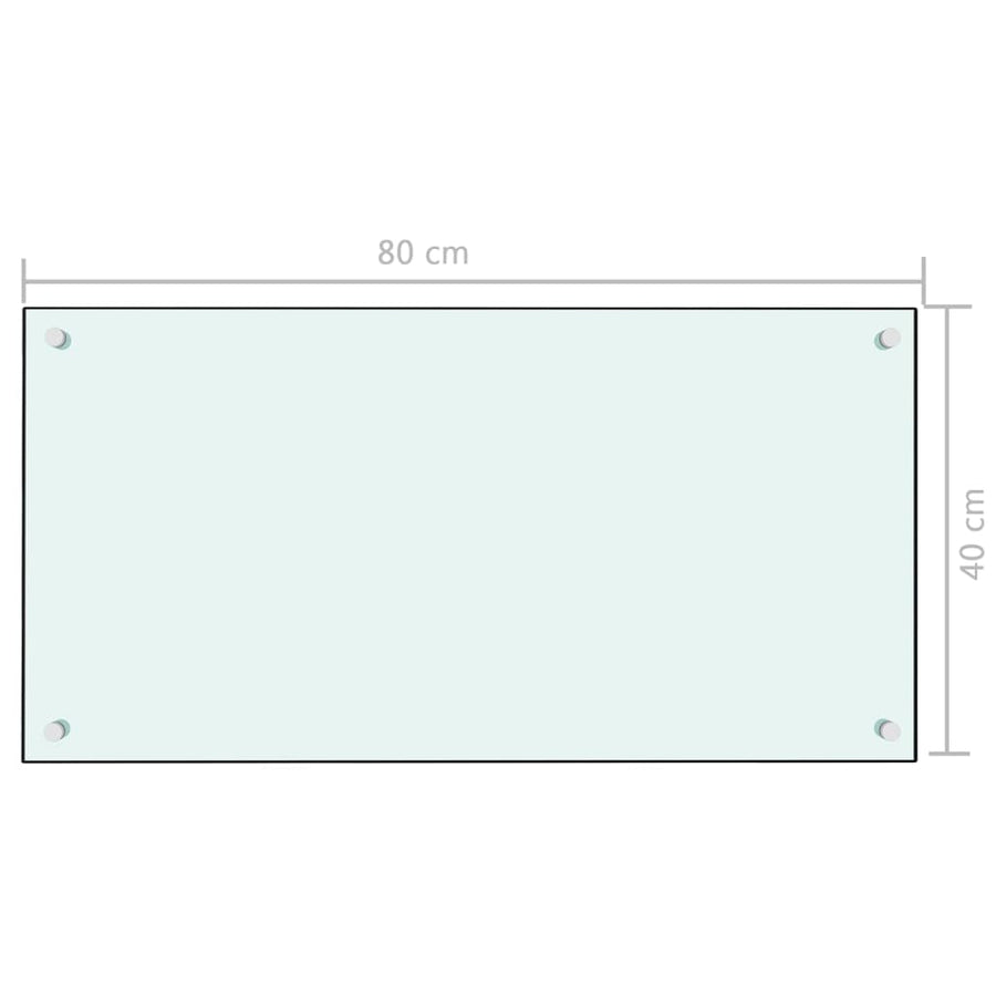 Spatscherm Keuken Gehard Glas 80 x 40 cm Wit