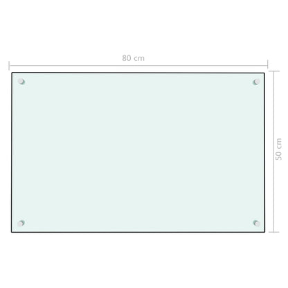 Spatscherm Keuken Gehard Glas 80 x 50 cm Wit