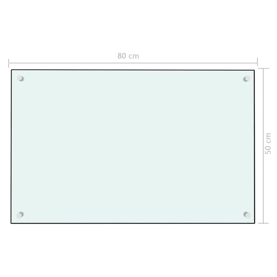 Spatscherm Keuken Gehard Glas 80 x 50 cm Wit