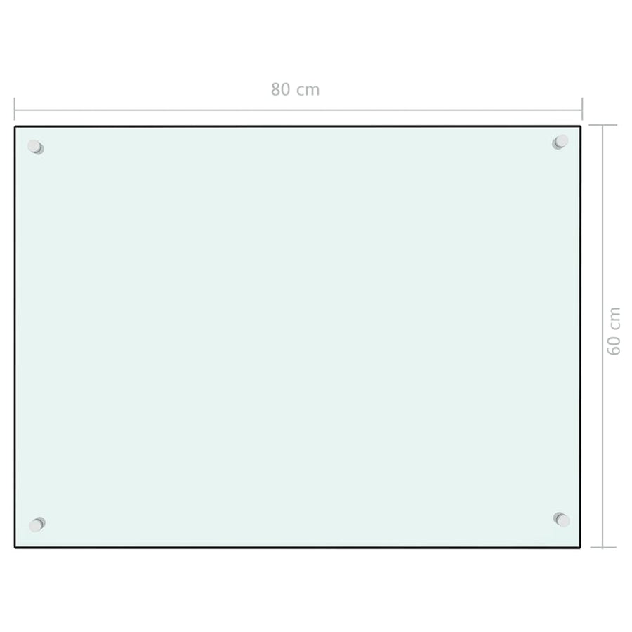 Spatscherm Keuken Gehard Glas 80 x 60 cm Wit
