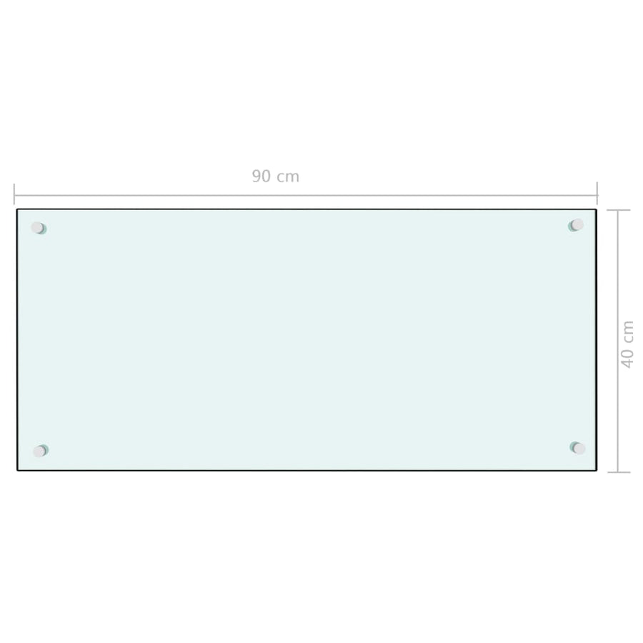 Spatscherm Keuken Gehard Glas 90 x 40 cm Wit