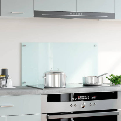 Spatscherm keuken 90x50 cm gehard glas melkwit