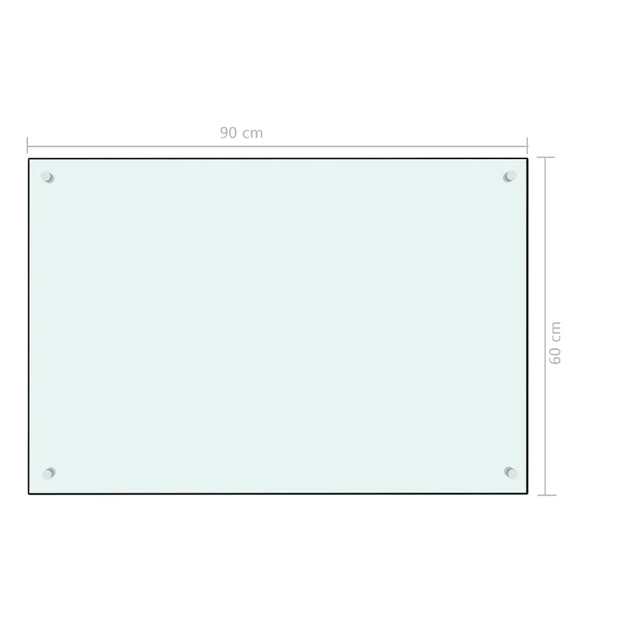 Spatscherm Keuken Gehard Glas 90 x 60 cm Wit