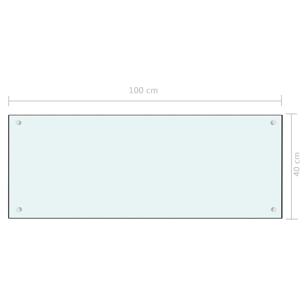 Spatscherm Keuken Gehard Glas 100 x 40 cm Wit