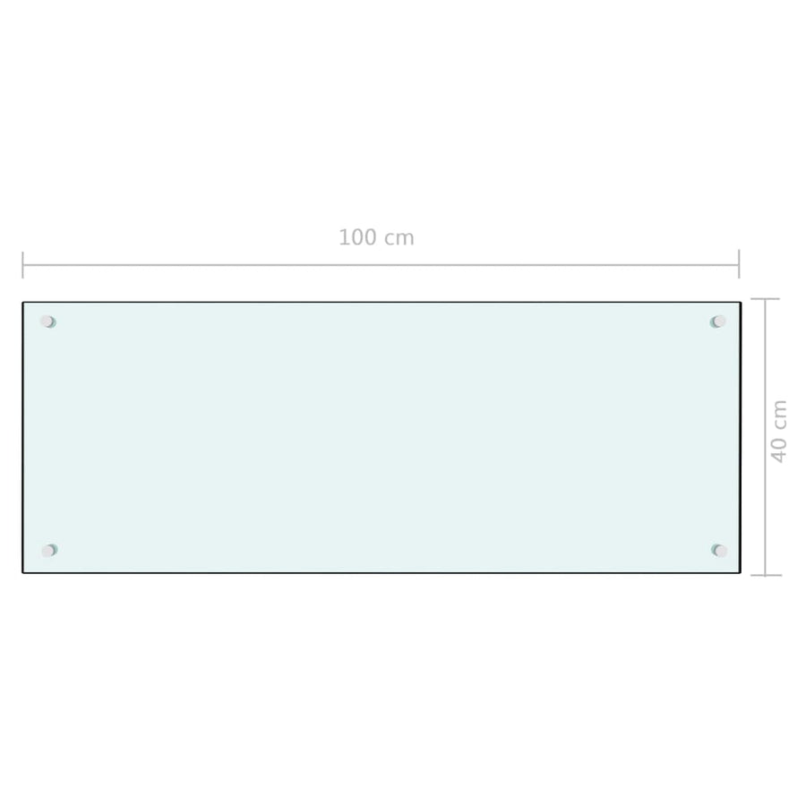 Spatscherm Keuken Gehard Glas 100 x 40 cm Wit
