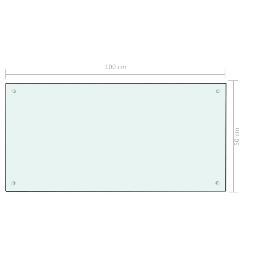 Spatscherm Keuken Gehard Glas 100 x 50 cm Wit