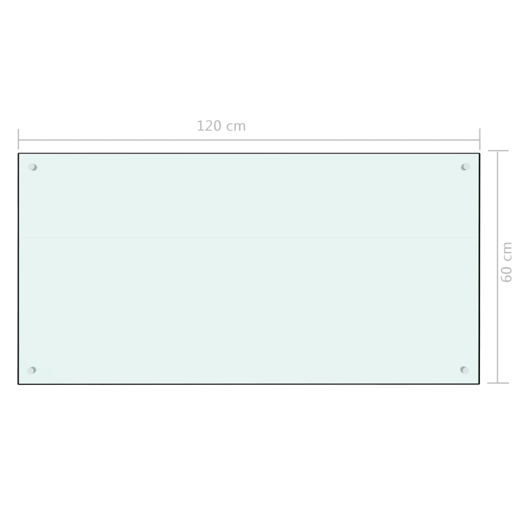 Spatscherm Keuken 120X60 Cm Gehard Glas Wit