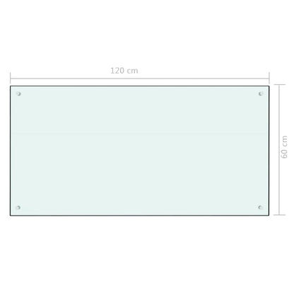 Spatscherm Keuken 120X60 Cm Gehard Glas Wit