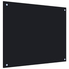 Spatscherm keuken 70x60 cm gehard glas zwart