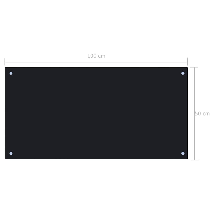 Spatscherm Keuken Gehard Glas 100 x 50 cm Zwart