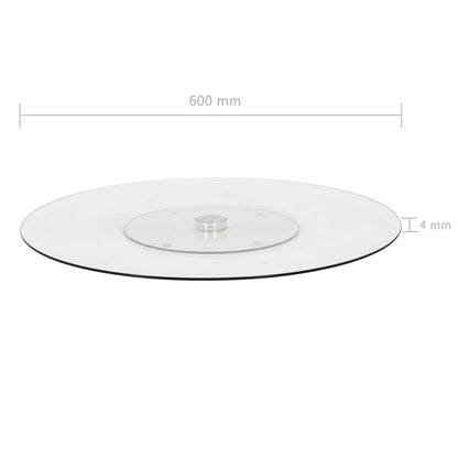 Serveerbord Draaiend 60 Cm Gehard Glas Transparant