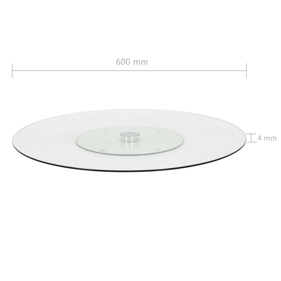 Serveerbord Draaiend 60 Cm Gehard Glas Transparant