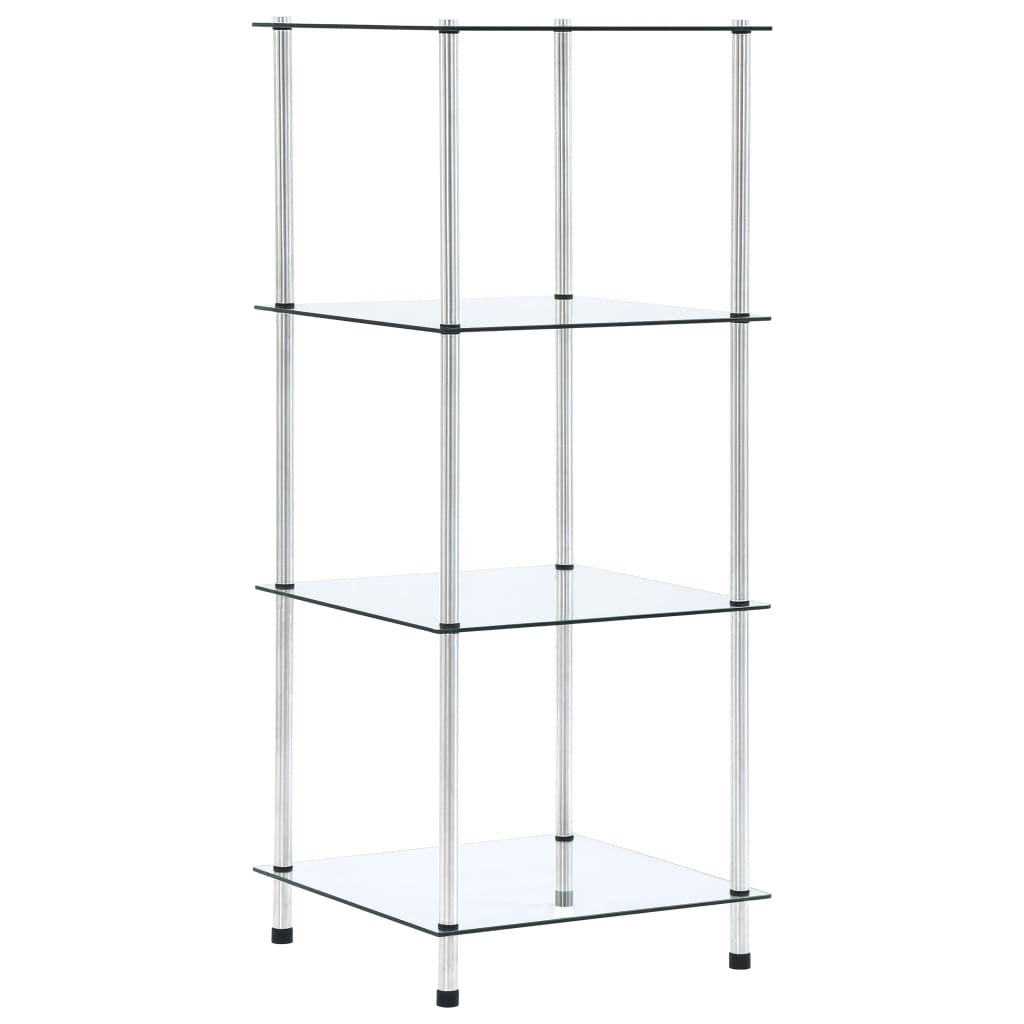 Kastje 4-Laags 40X40X00 Cm Gehard Glas Transparant 100 cm Doorzichtig