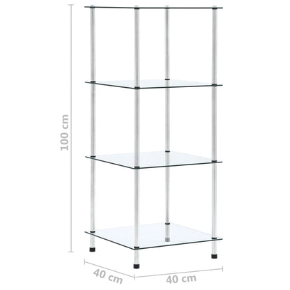 Kastje 4-Laags 40X40X00 Cm Gehard Glas Transparant 100 cm Doorzichtig