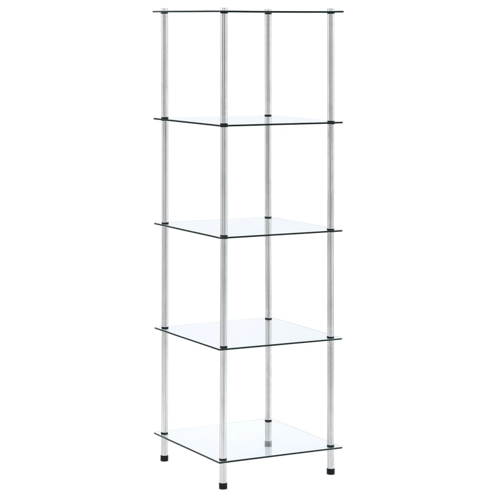 Kastje 5-Laags 40X40X30 Cm Gehard Glas Transparant 130 cm Doorzichtig