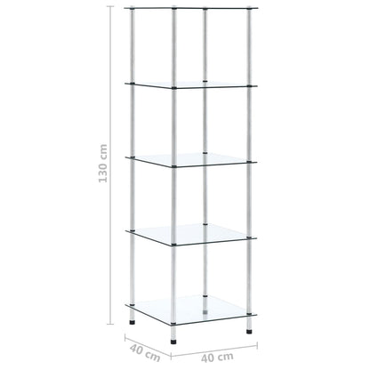 Kastje 5-Laags 40X40X30 Cm Gehard Glas Transparant 130 cm Doorzichtig