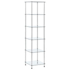 Glazen kast 6-laags 40x40x160 cm transparant