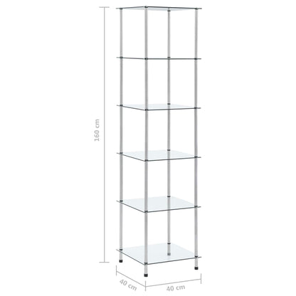 Kastje 6-Laags 40X40X60 Cm Gehard Glas Transparant 160 cm Doorzichtig