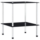2-tier Cabinet 40x40x47 cm tempered glass black