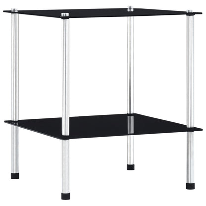 Kastje 2-Laags 40X40X Gehard Glas 47 cm Zwart