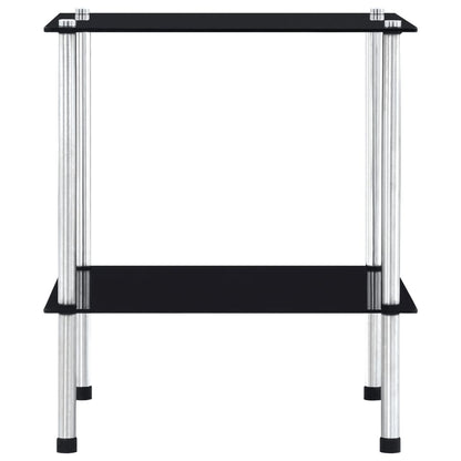 Kastje 2-Laags 40X40X Gehard Glas 47 cm Zwart