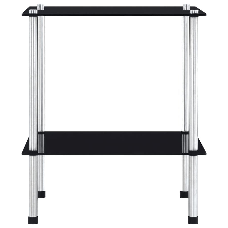Kastje 2-Laags 40X40X Gehard Glas 47 cm Zwart
