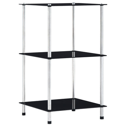 Kastje 3-Laags 40X40X Gehard Glas 67 cm Zwart