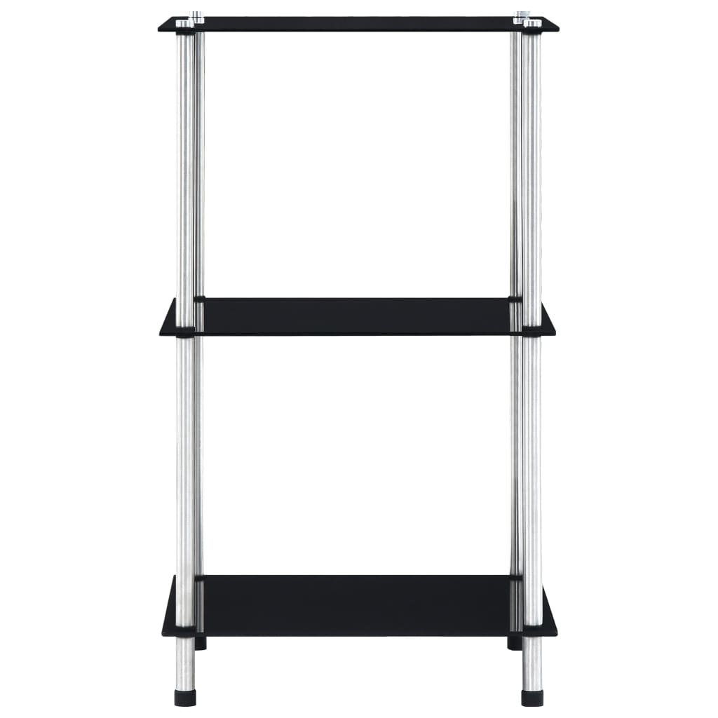 Kastje 3-Laags 40X40X Gehard Glas 67 cm Zwart