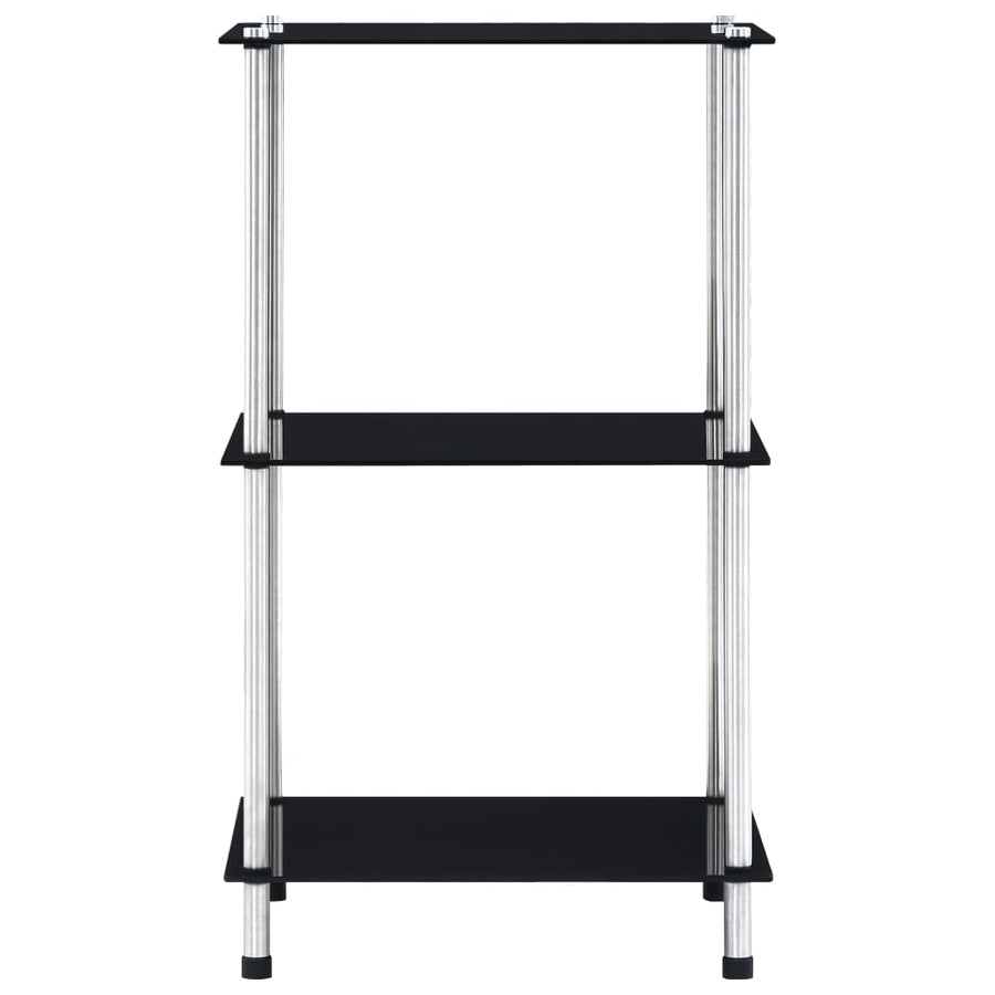Kastje 3-Laags 40X40X Gehard Glas 67 cm Zwart