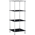 4-layer cabinet 40x40x100 cm tempered glass black